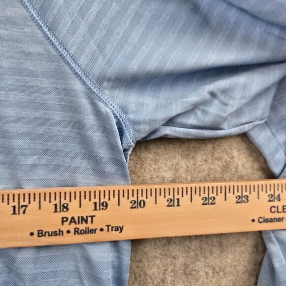 Croft & Barrow Mens Blue Striped Quarter-Zip Pullover Shirt - Picture 4 of 5